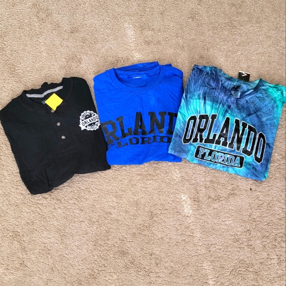 Lot Of (3) T-Shirt Bundle Orlando FLORIDA  Size: M Unisex/Gender Neutral NWT